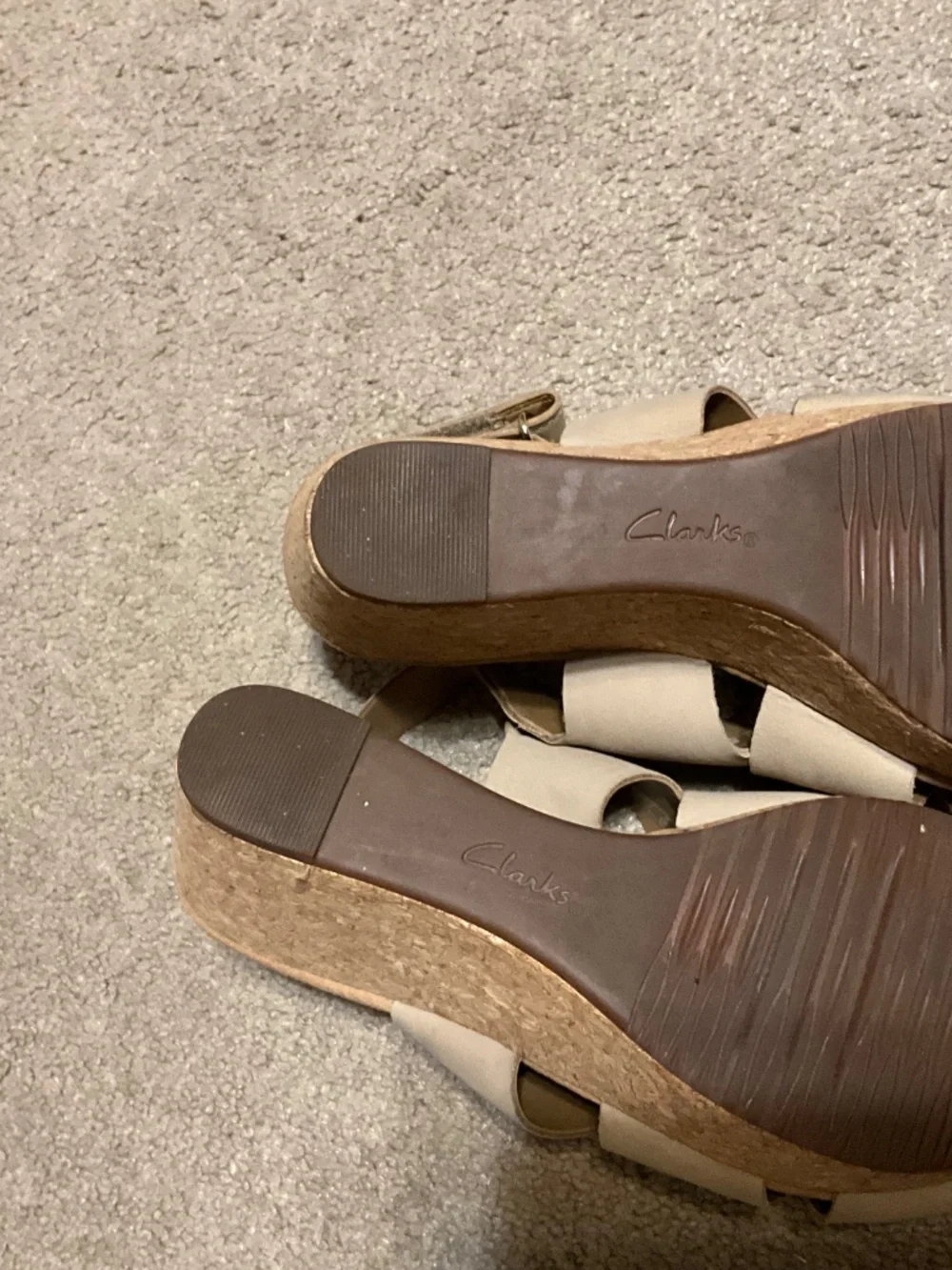 Clarks Collection Rose Grace Wedge Sandals | Tan | Size 6 | Cloud-Like Comfort!